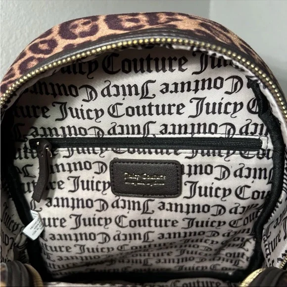 Juicy Couture Juicy For All Velour Backpack - Cheetah / Leopard Print Bag - Picture 5 of 5